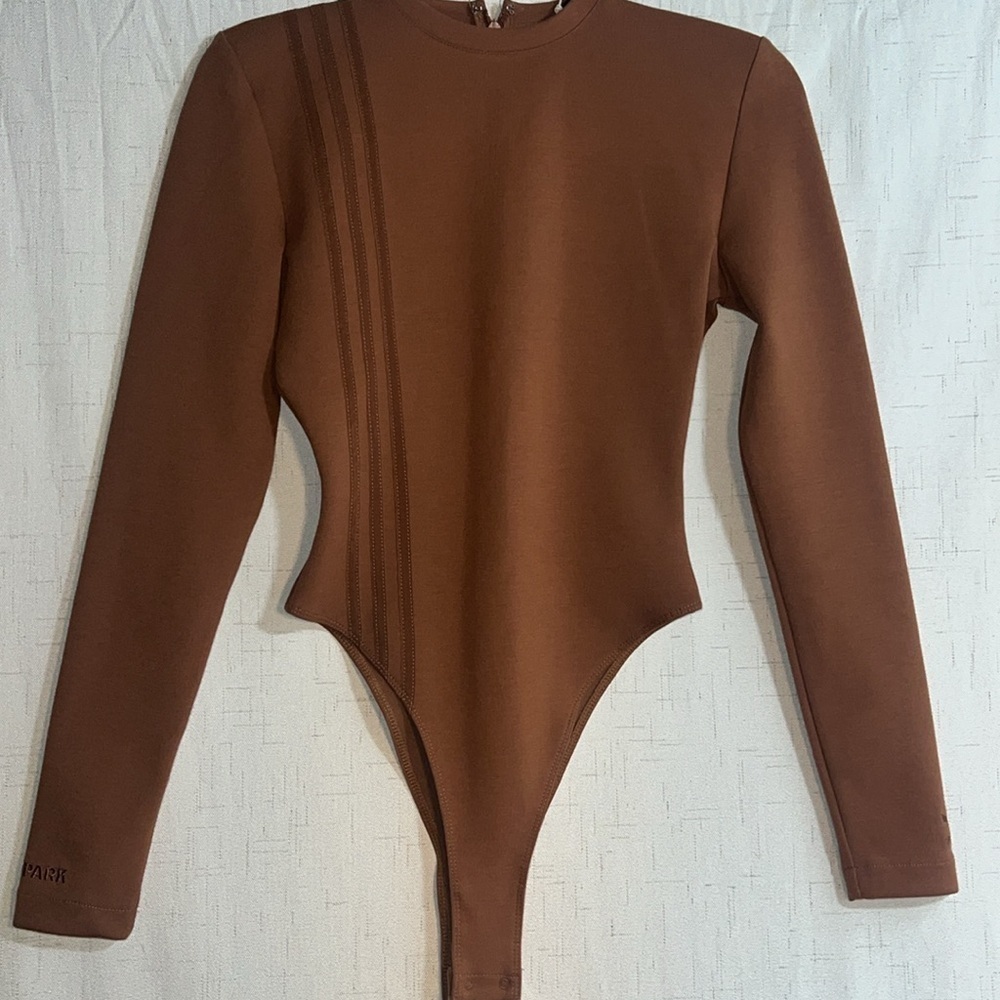 Adidas x Ivy Park Bodysuit Womens Small 3-Stripes Wild Brown Beyoncé - Picture 13 of 14